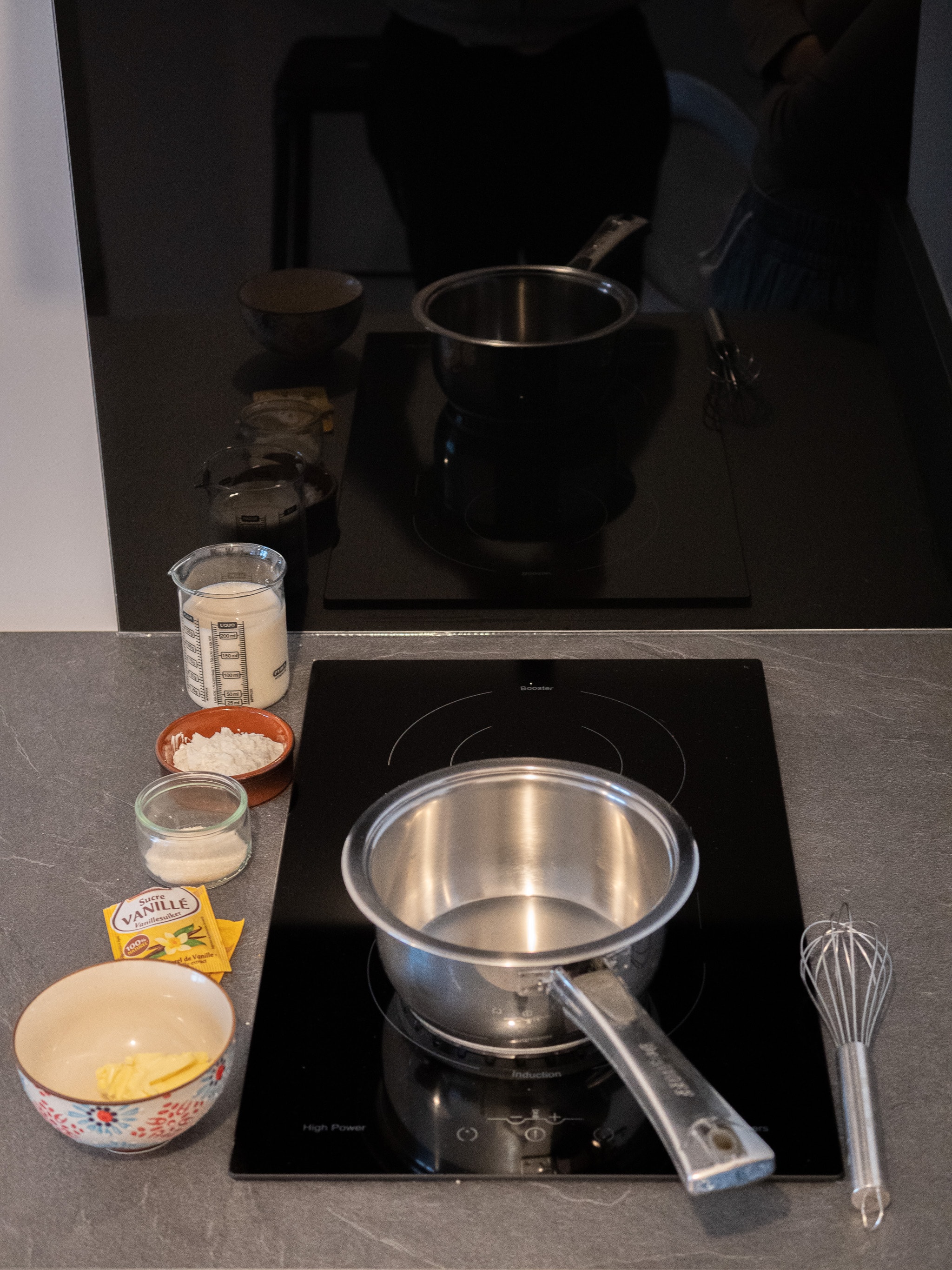 ingrédients crème patissière pour galette des rois vegan margarine sucre fécule de maïs lait de soja