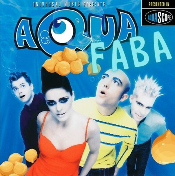 couverture de l'album du groupe aqua transformée en aquafaba avec des pois chiches