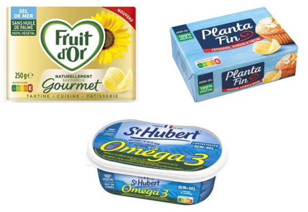 les meilleures margarines végétales sont la fruit d'or, la planta fin, et la st hubert omega 3