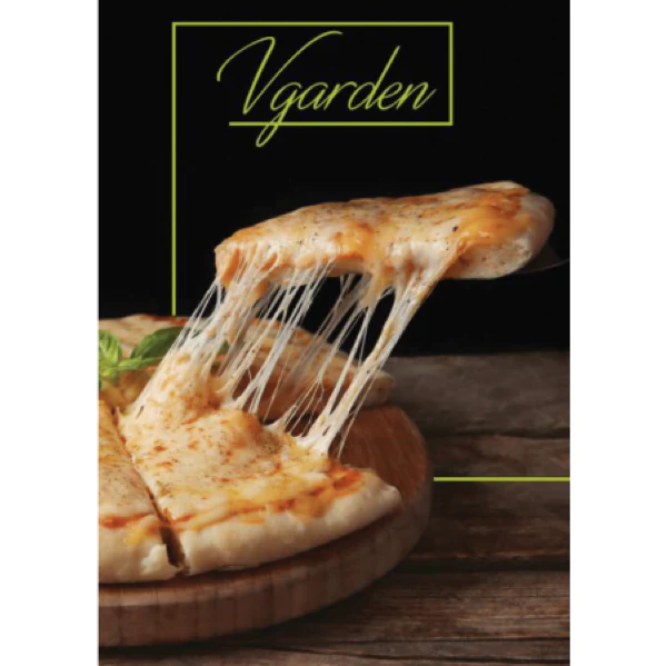 Une pizza avec du fromage végétal filant signé VGarden