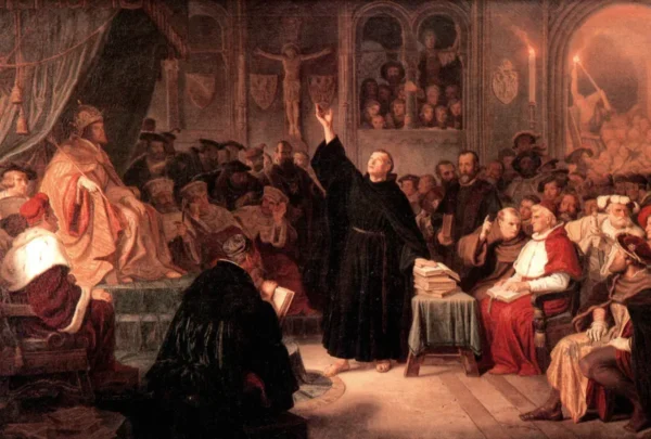 peinture illustrant Luther lors de la diète de Worms